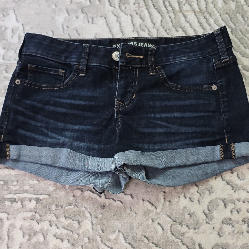 Express Blue Jean Shorts with Rolled Hems